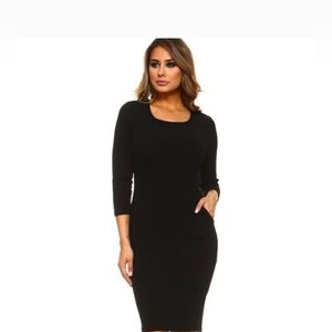 Brand New Black Bodycon Dress with Kangaroo Pocket